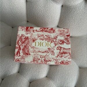 Dior Toile Gift Box in Red and Cream with Gold Logo